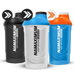 Shaker NaMaximum 600ml černý průhledný 600ml Bílo/modrá